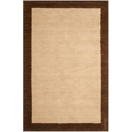 Safavieh 6 ft. x 9 ft. Medium Rectangle- Shag Himalaya Beige And Dark Brown Hand Loomed Rug HIM585A-6